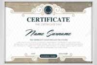 Certificate Template With Clean And Modern Pattern, Luxury  Golden,qualification.. regarding Qualification Certificate Template