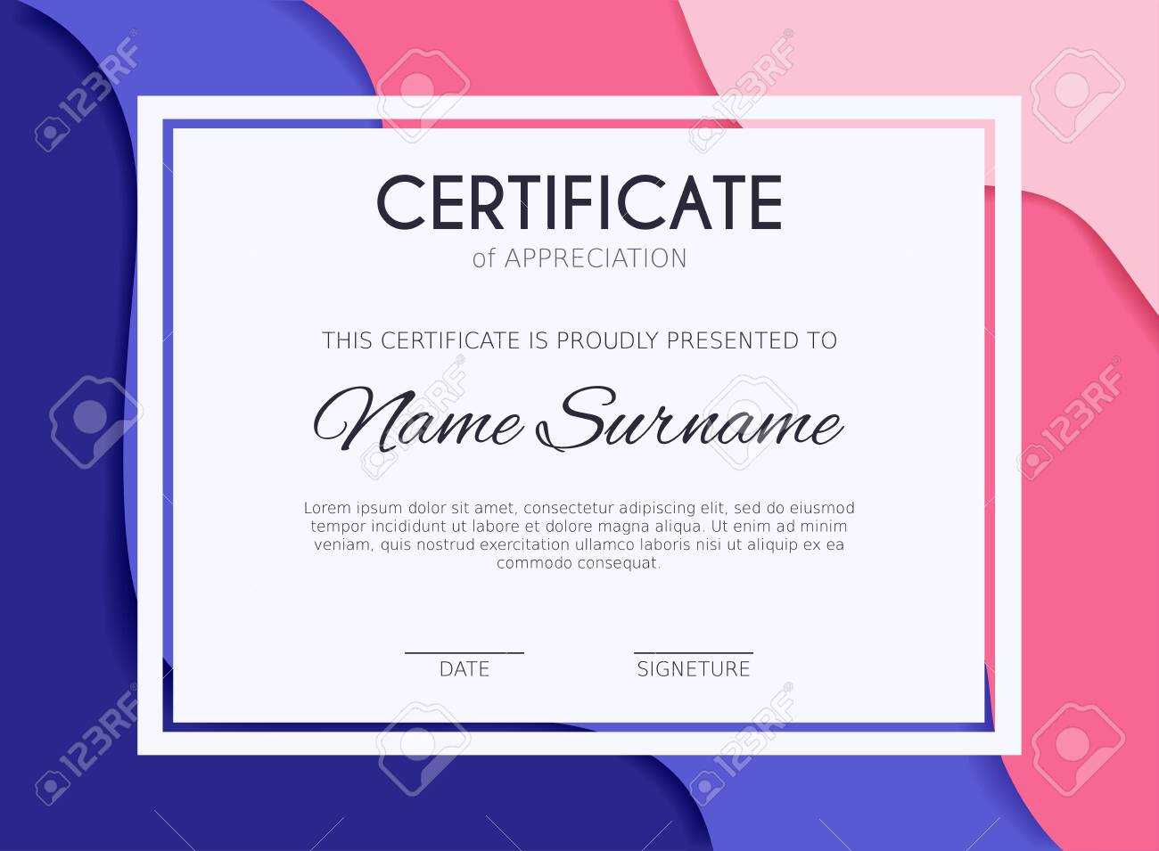 Certificate Template With Decoration Element. Design Diploma.. Within Academic Award Certificate Template