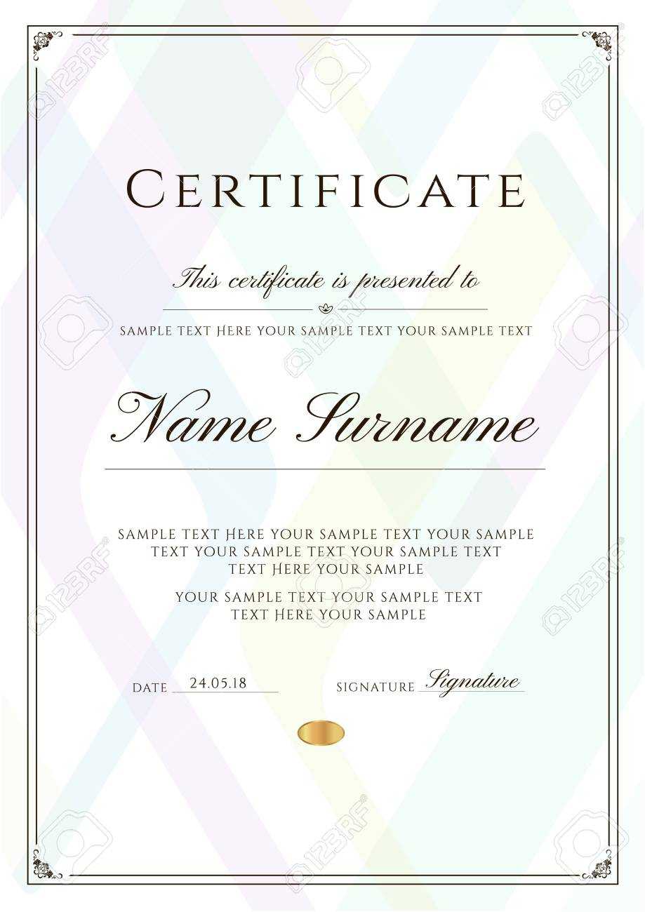 Certificate Template With Frame Border And Pattern. Design For.. With Regard To Academic Award Certificate Template