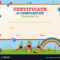 Certificate Template With Kids In Playground Within Free Printable Certificate Templates For Kids