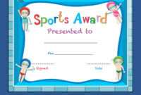 Certificate Template With Kids Swimming with Free Swimming Certificate Templates