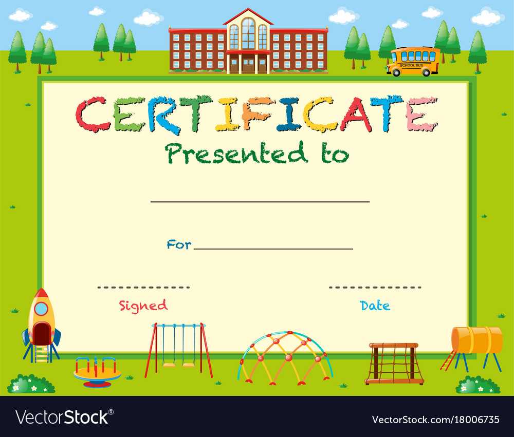 Certificate Template With School In Background Within Certificate Templates For School