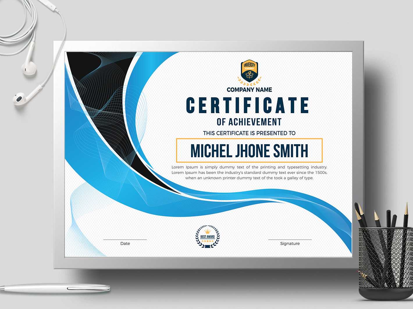 Certificate Templatecreative Touch On Dribbble Within Landscape Certificate Templates