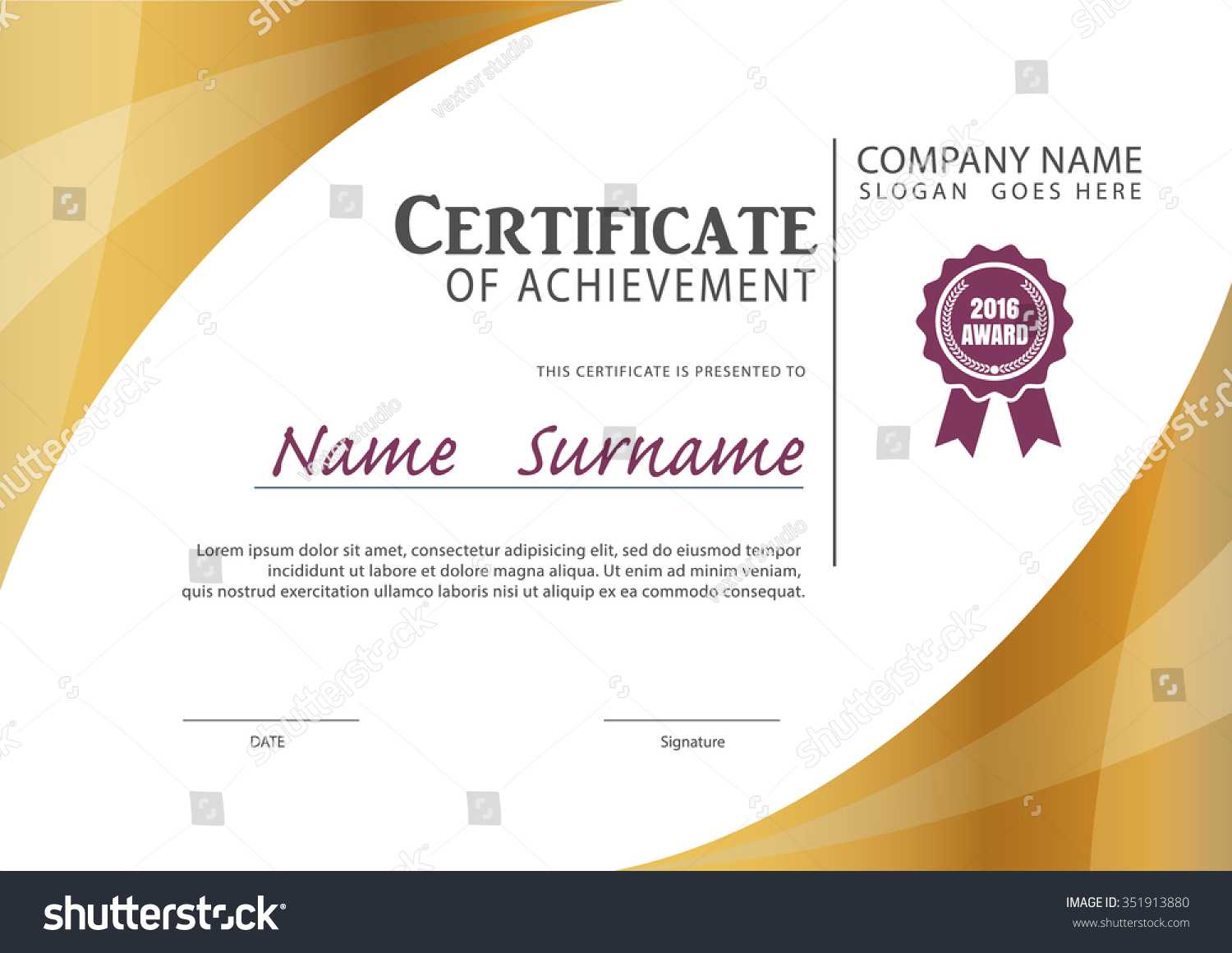 Certificate Templatediploma Layouta4 Size Vector Stock In Certificate Template Size