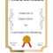 Certificate Templates Throughout Template For Certificate Of Award