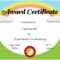 Certificates For Kids Regarding Free Printable Blank Award Certificate Templates