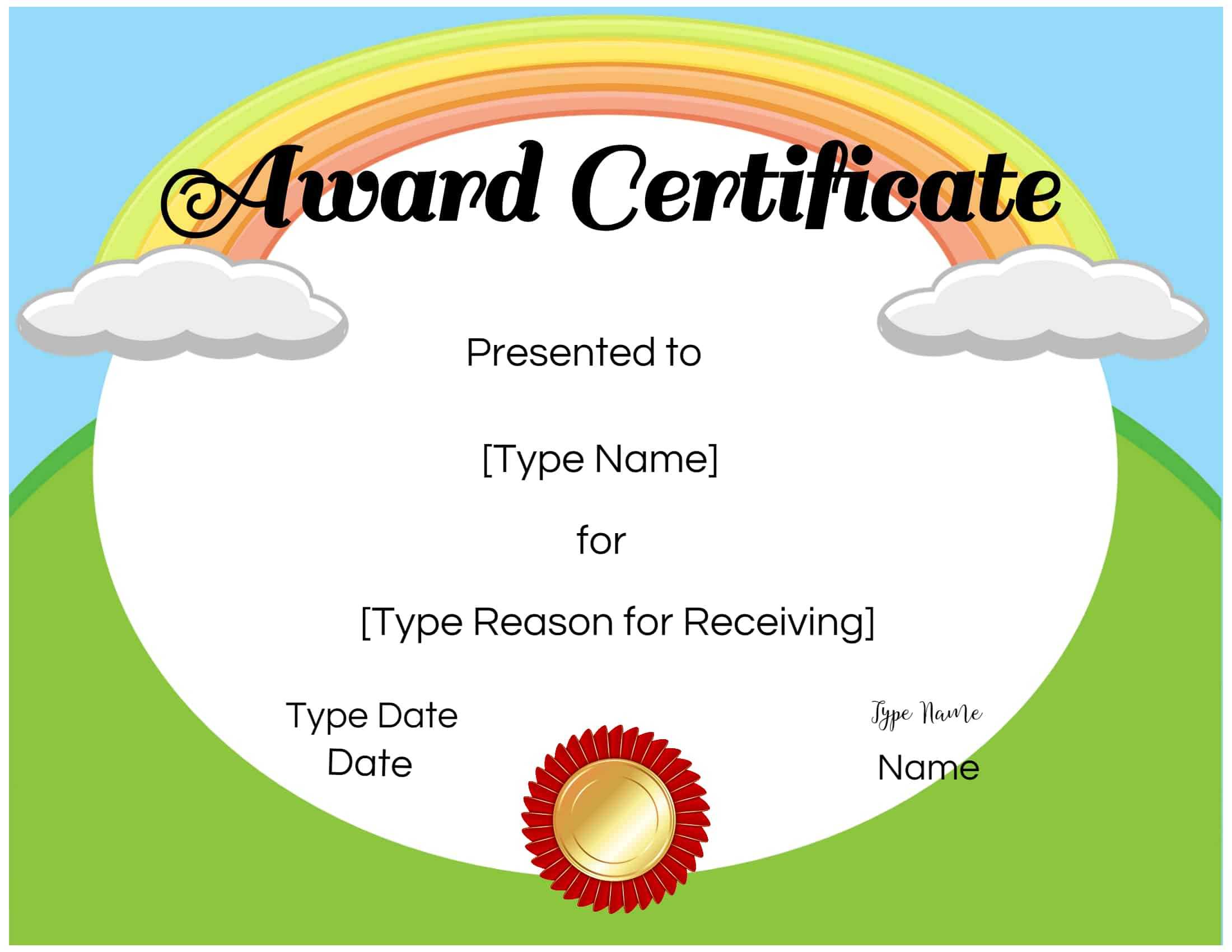 Certificates For Kids Regarding Free Printable Blank Award Certificate Templates