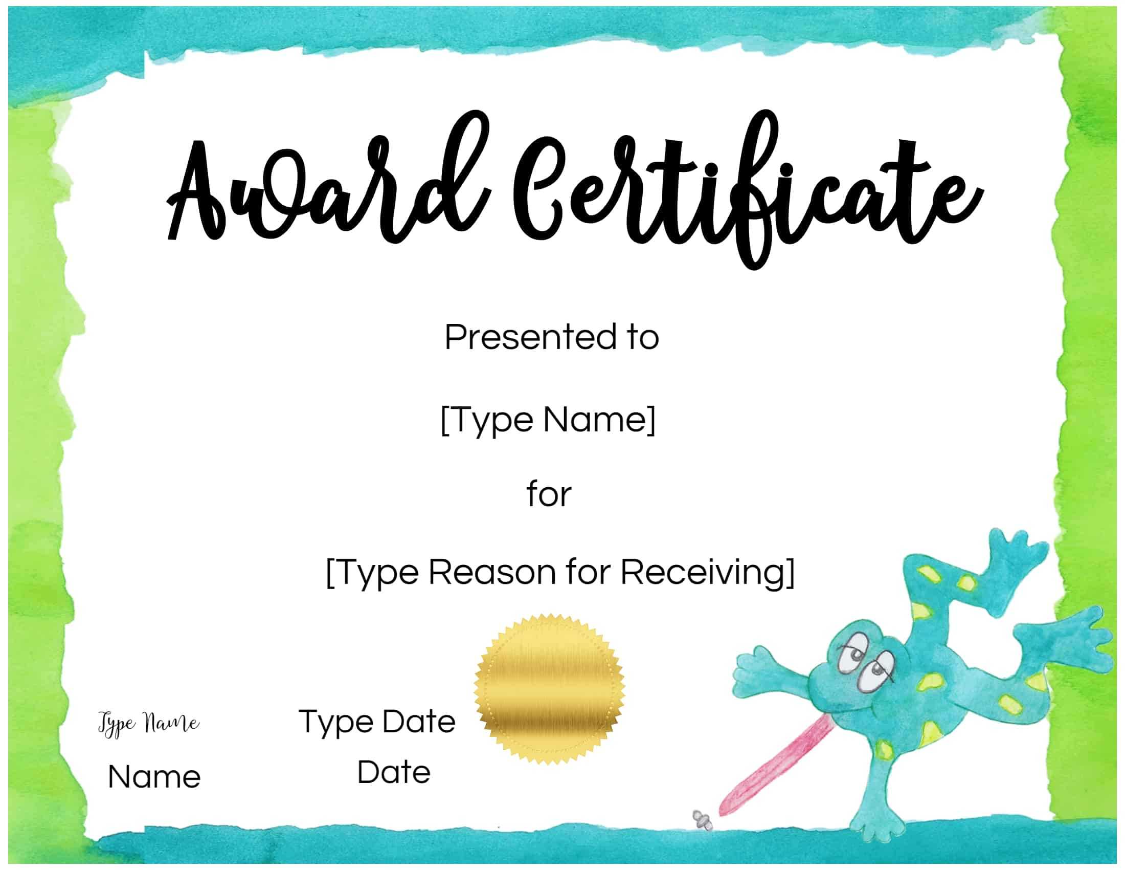 Certificates For Kids Throughout Free Kids Certificate Templates