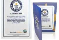 Certificates intended for Guinness World Record Certificate Template