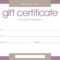 Certificates: Stylish Free Customizable Gift Certificate Throughout Certificate Template For Pages