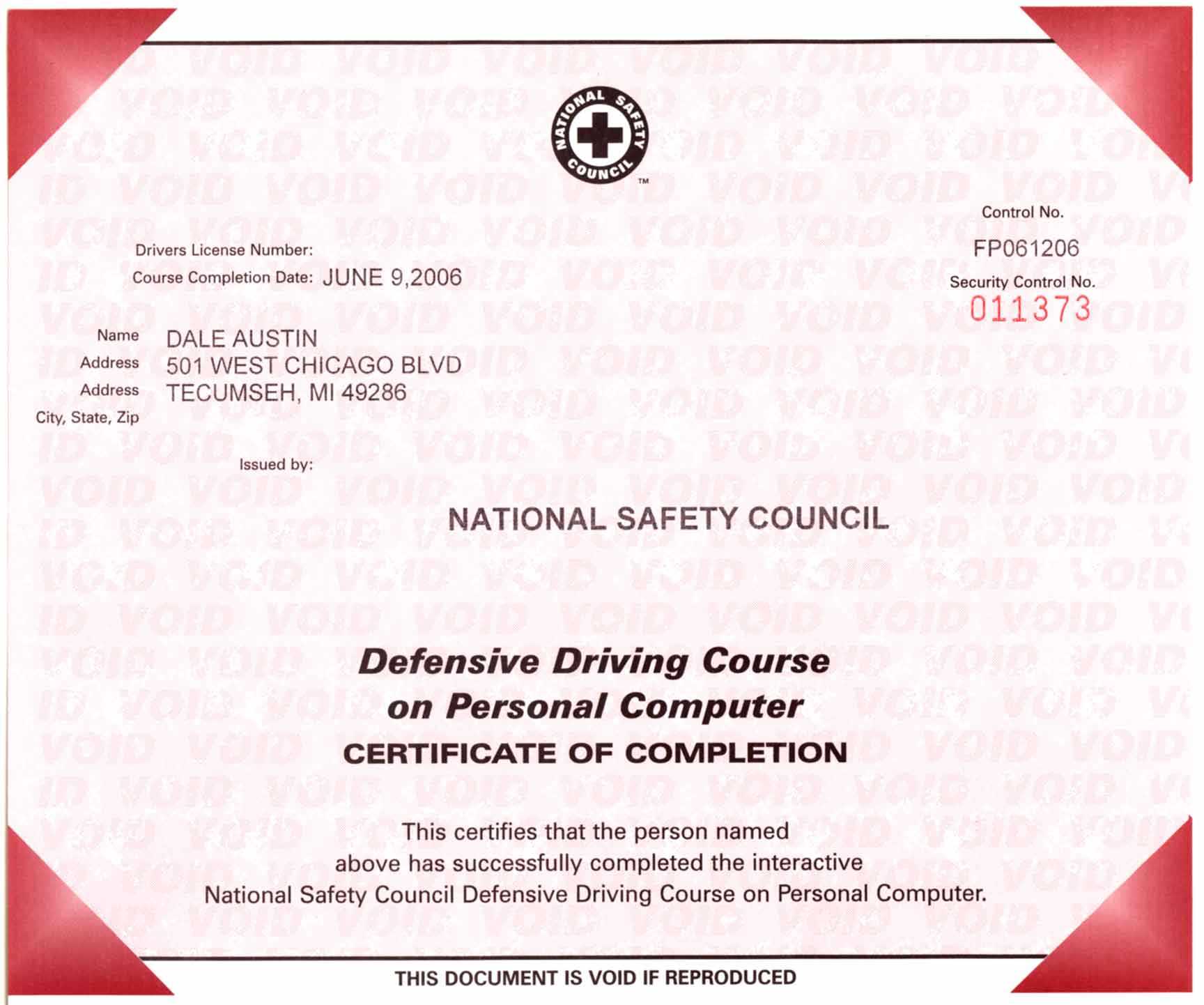Certificates Within Safe Driving Certificate Template