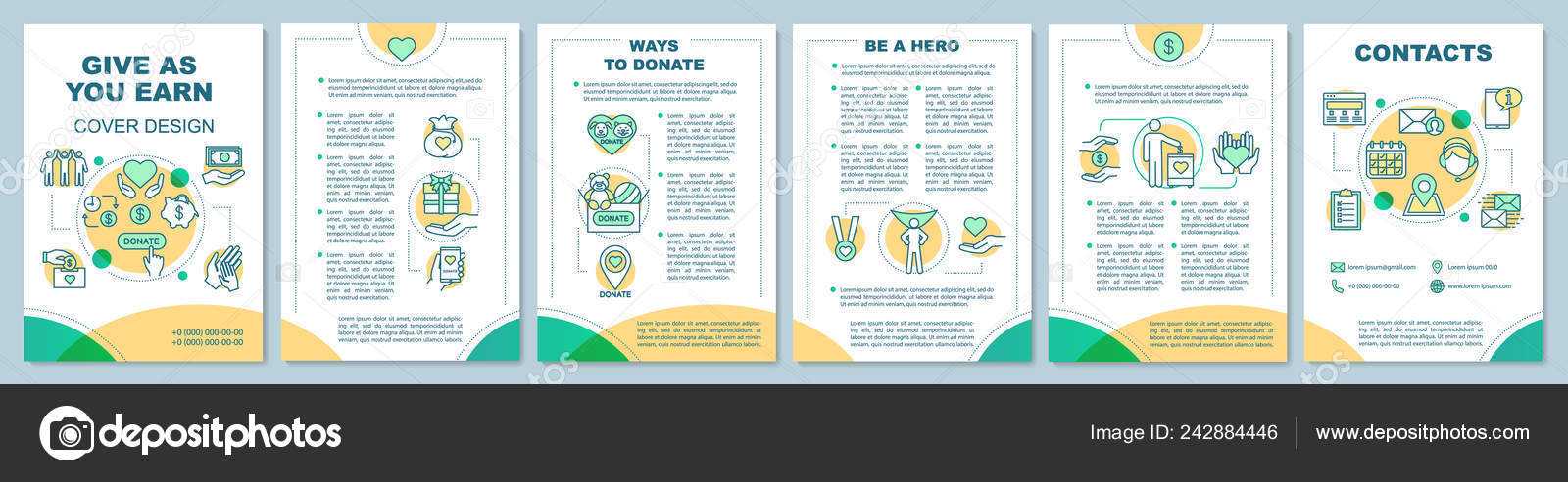 Charity Brochure Vectors | Volunteering Brochure Template Throughout Volunteer Brochure Template