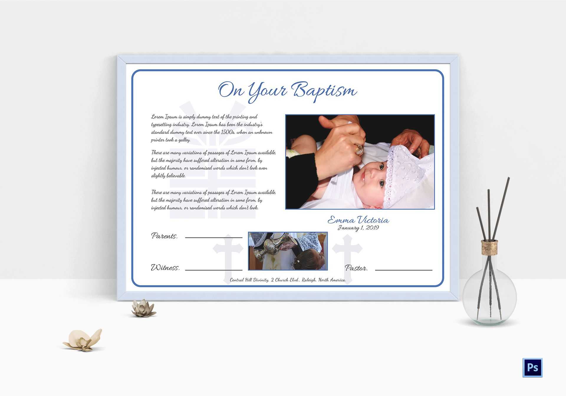 Child Baptism Certificate For Baptism Certificate Template Word
