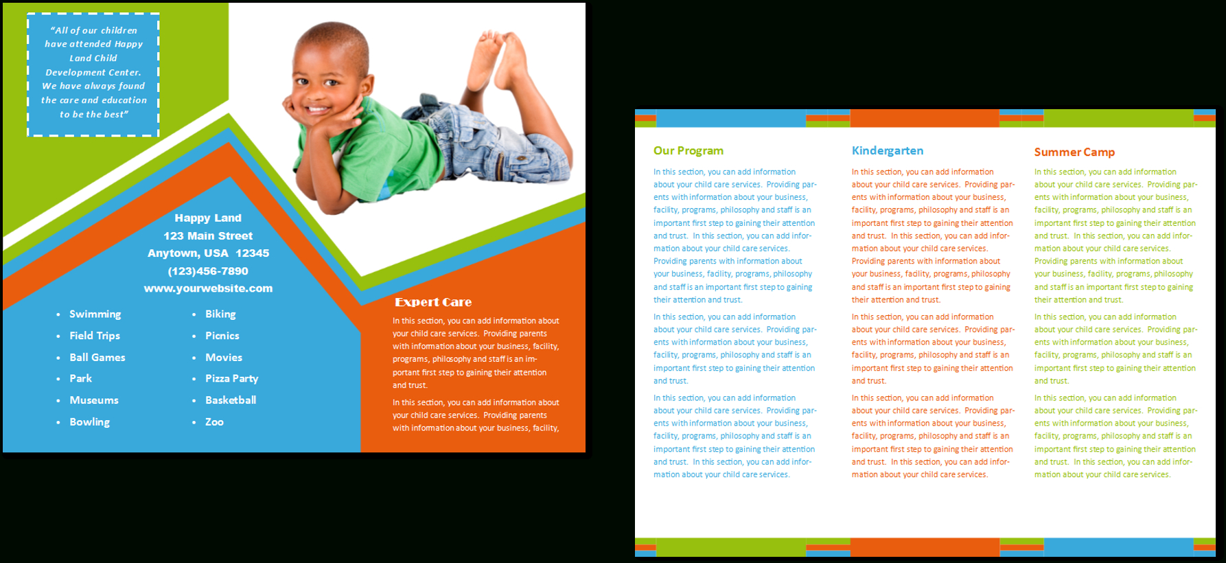 Child Care Brochure Template 26 Inside Daycare Brochure Template