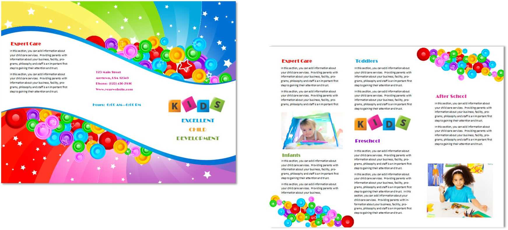 Child Care Brochure Template 7 Inside Daycare Brochure Template