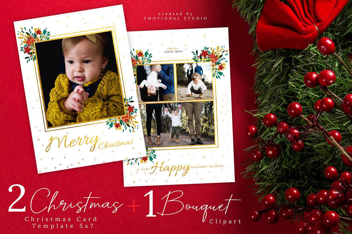 Christmas Card Photoshop Template 5X7 Pertaining To Christmas Photo Card Templates Photoshop