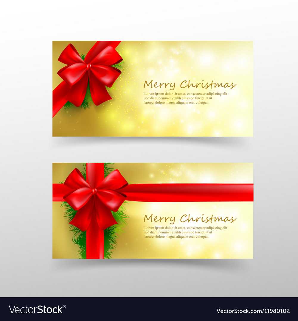 Christmas Card Template For Invitation And Gift In Present Card Template