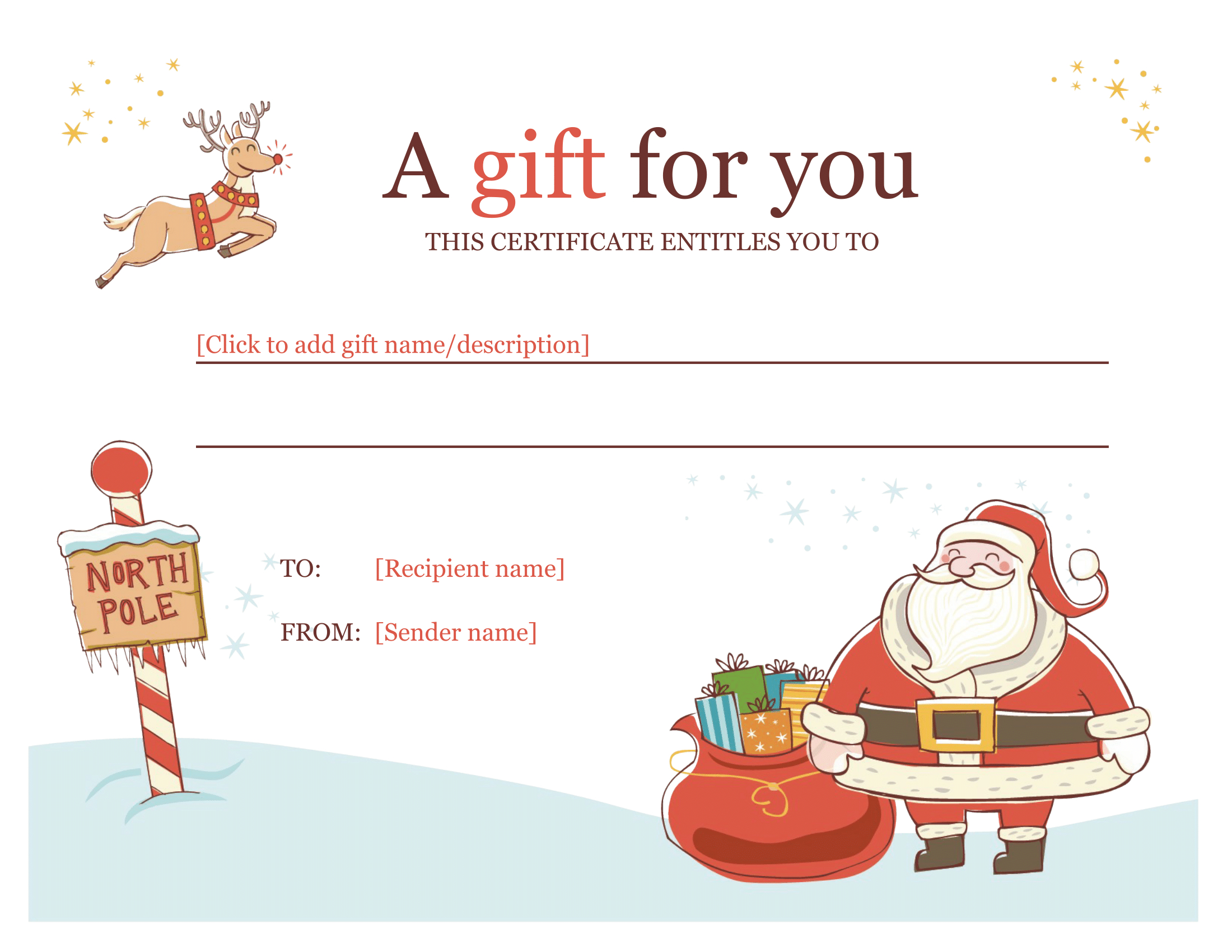 Christmas Gift Certificate - Download A Free Personalized Regarding Christmas Gift Certificate Template Free Download