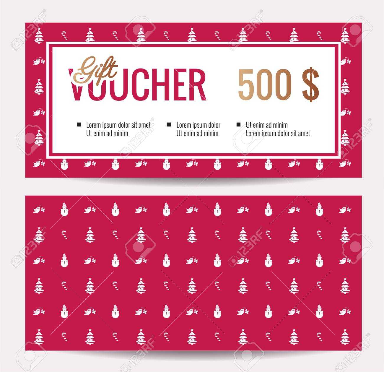 Christmas Gift Voucher Coupon Discount. Gift Certificate Template.. Pertaining To Merry Christmas Gift Certificate Templates