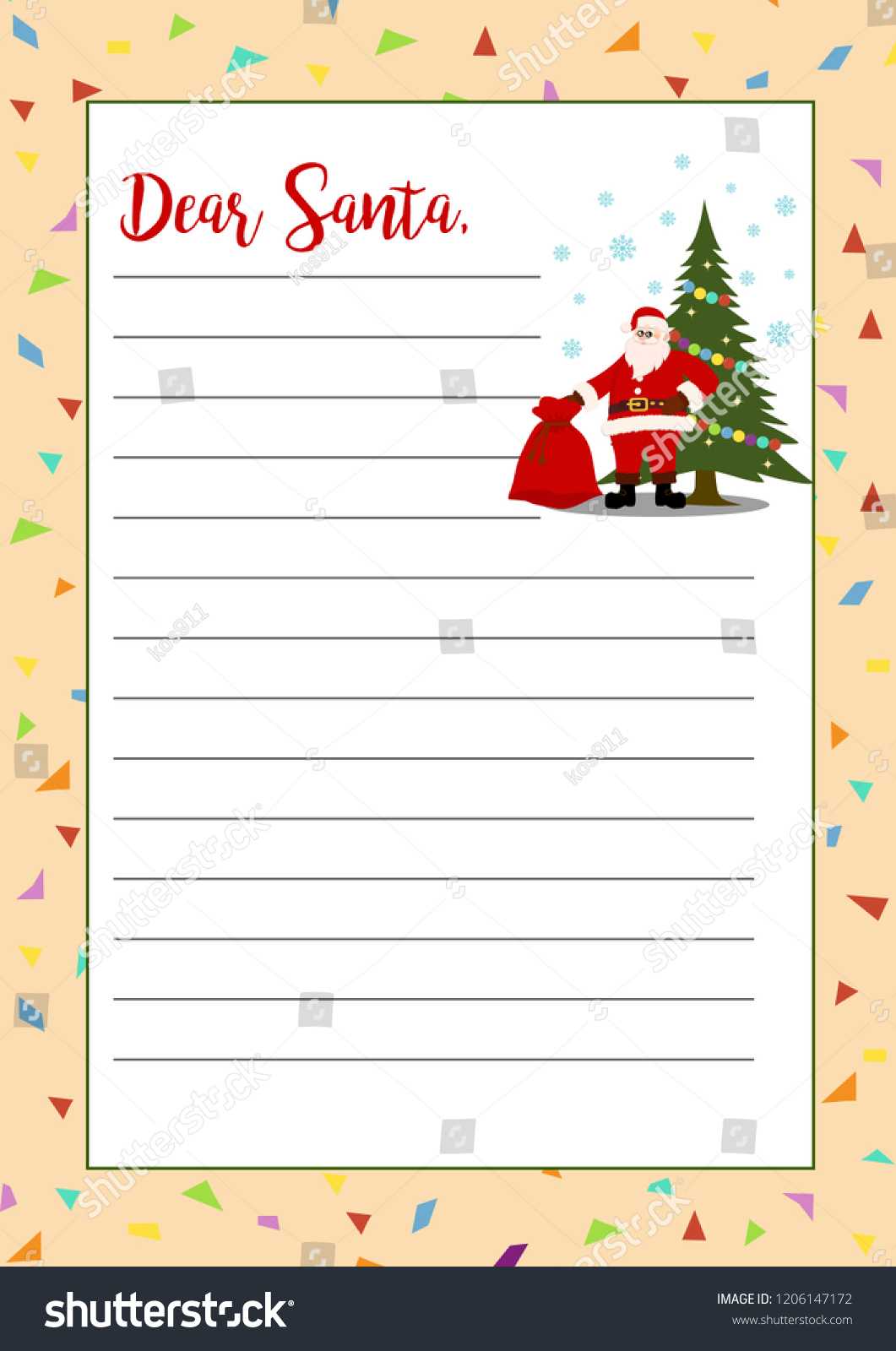 Christmas Letter Santa Claus Template Layout Stock Vector In Christmas Note Card Templates