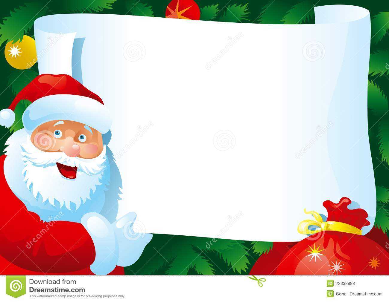 Christmas Letter Stock Vector. Illustration Of Happy – 22338888 For Christmas Note Card Templates
