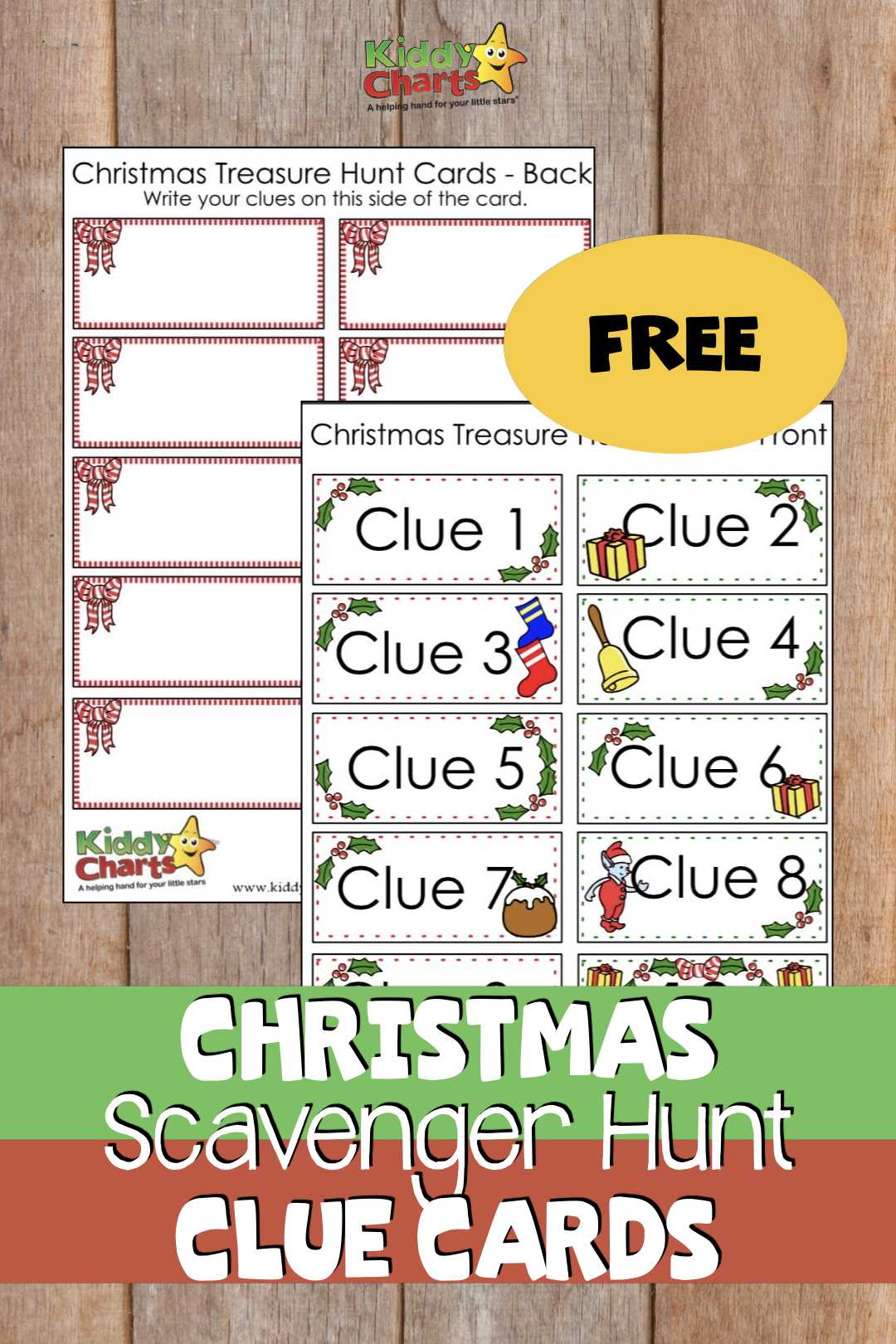 Christmas Scavenger Hunt Free Printable Clue Cards For Kids For Clue Card Template