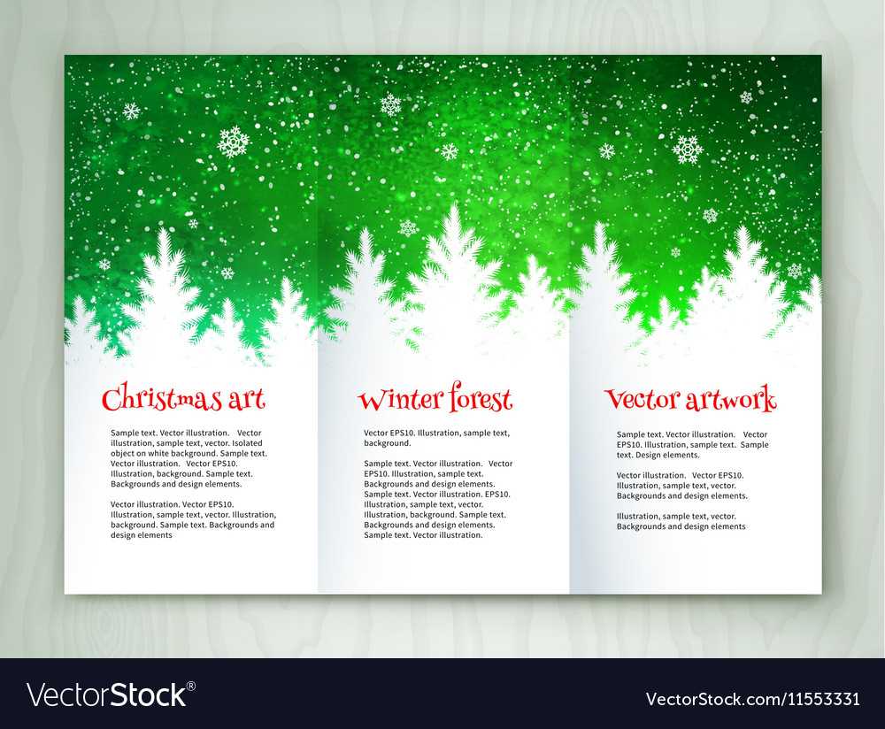 Christmas White And Green Leaflet Design With Regard To Christmas Brochure Templates Free