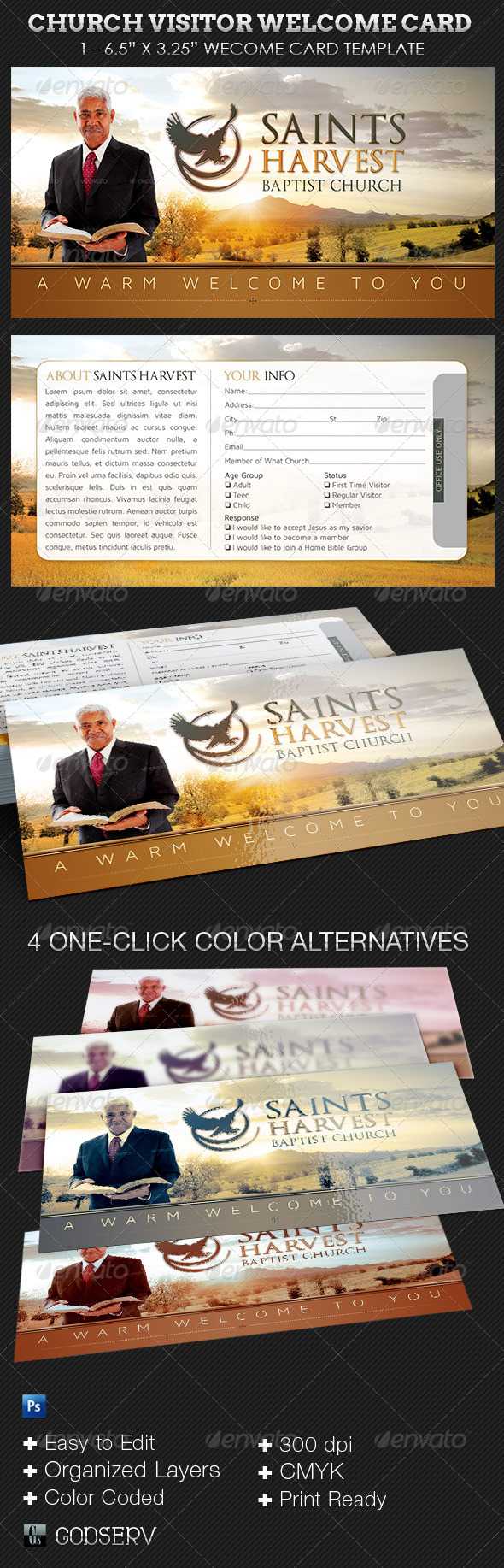 Church Visitor Welcome Card Template On Behance Within Church Visitor Card Template