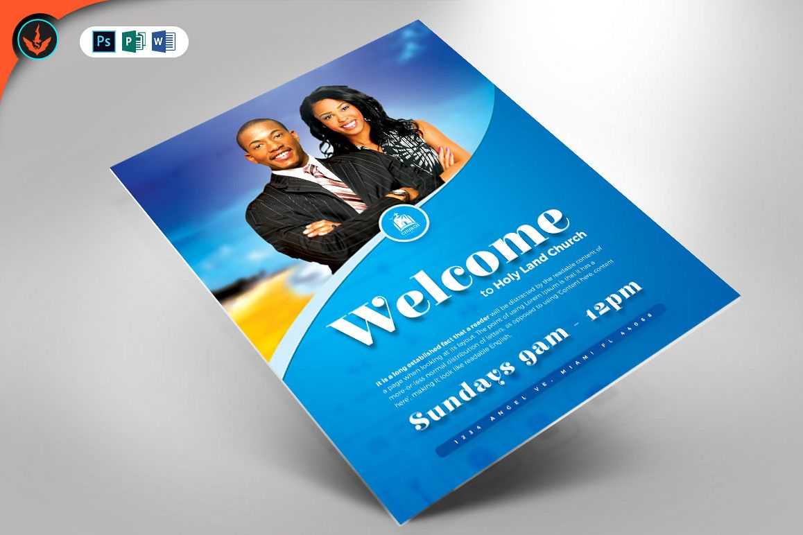 Church Welcome Cover Photoshop Template For Welcome Brochure Template