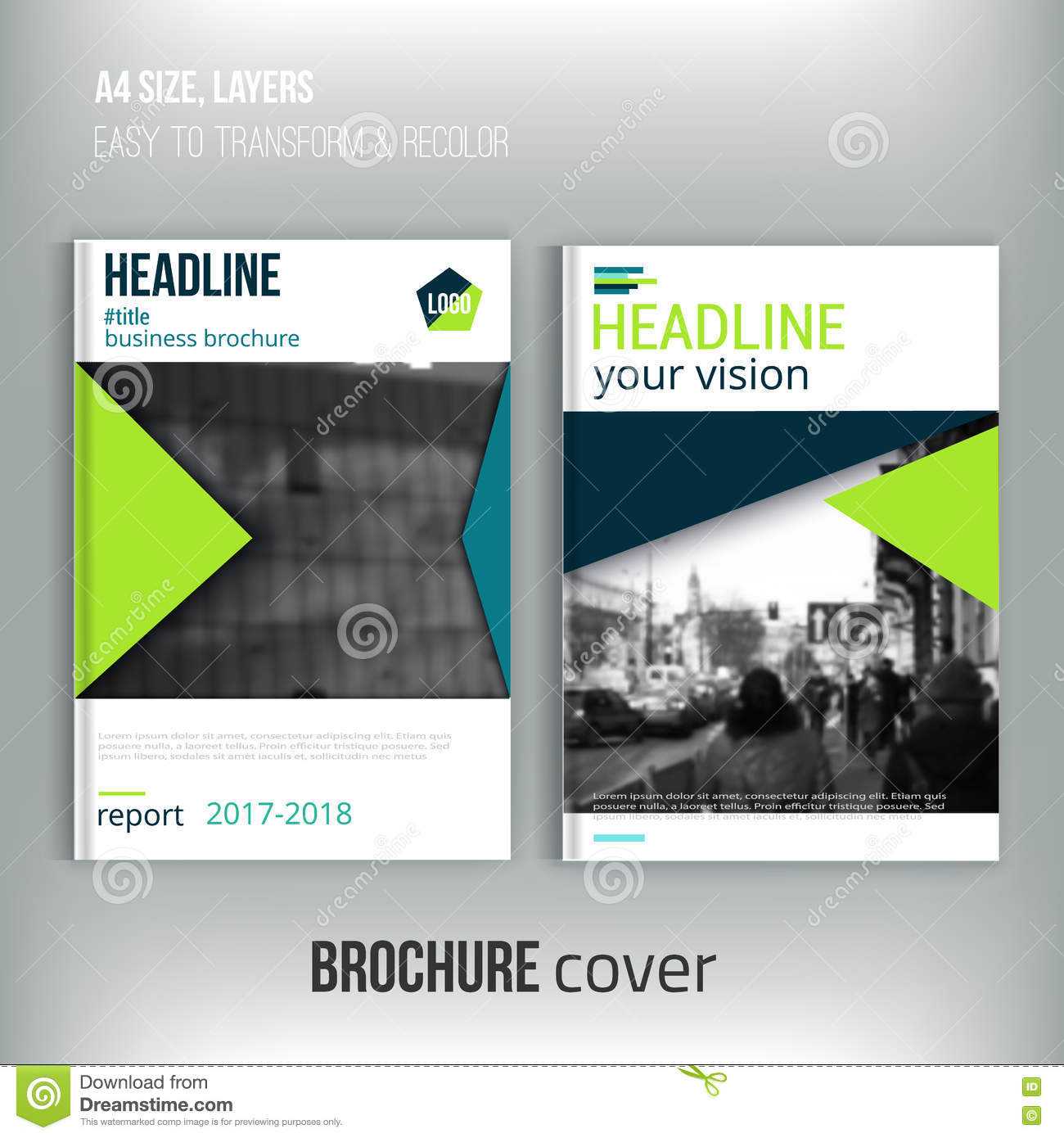 Clean Brochure Cover Template With Blured City Landscape And With Regard To Cleaning Brochure Templates Free