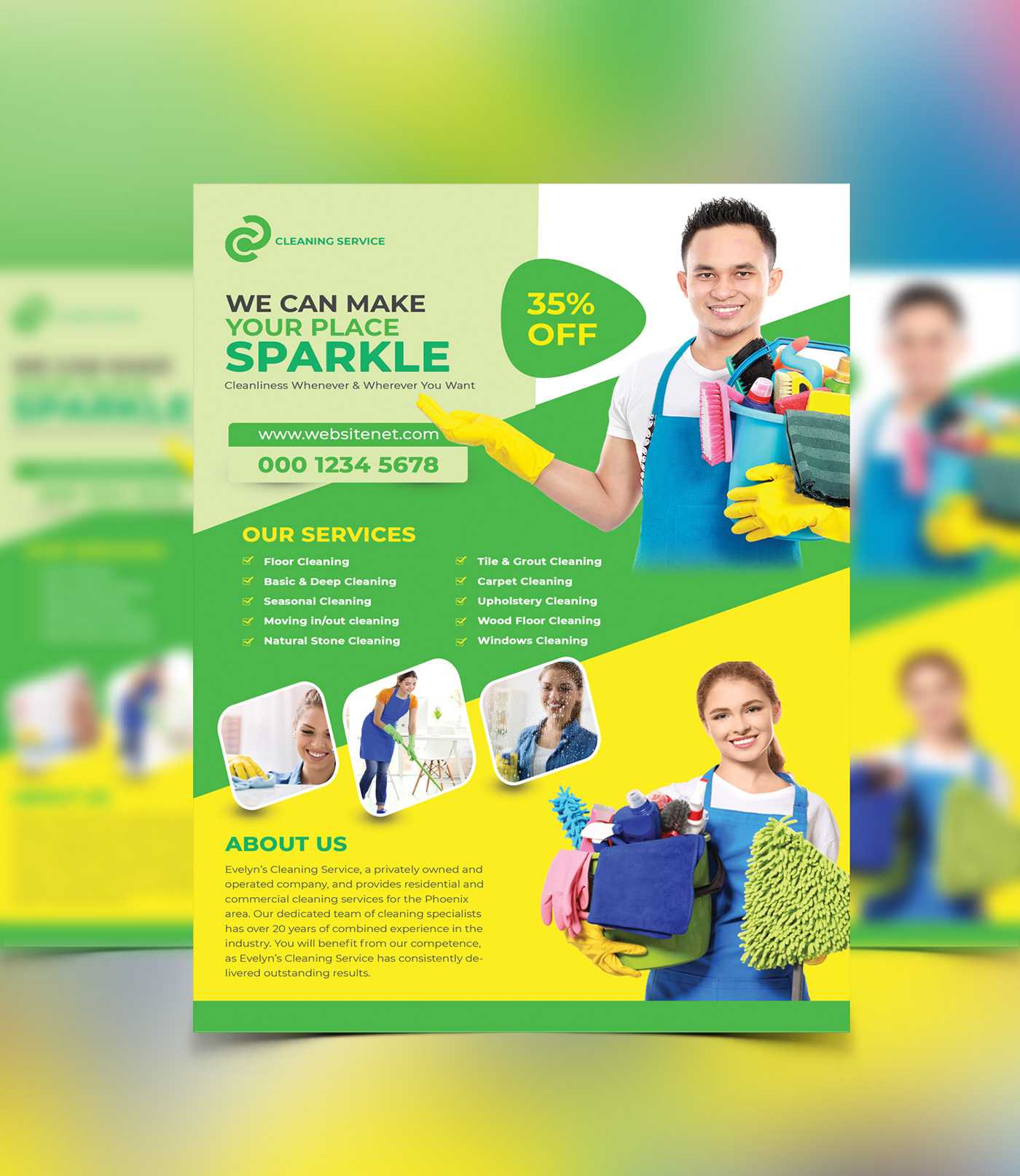 Cleaning Services Flyer Template On Behance With Commercial Cleaning Brochure Templates
