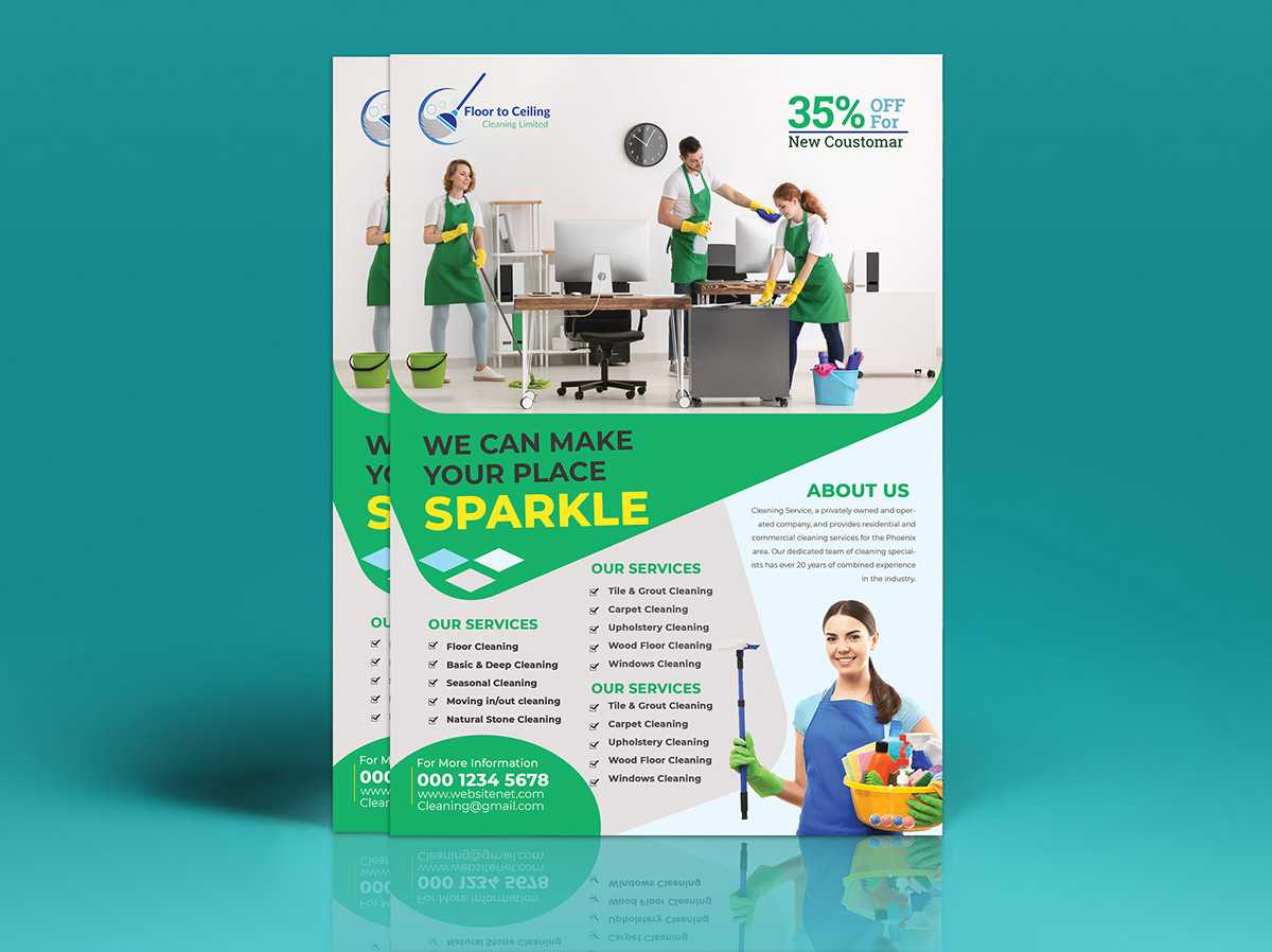 Cleaning Services Flyer Template On Pantone Canvas Gallery Intended For Commercial Cleaning Brochure Templates