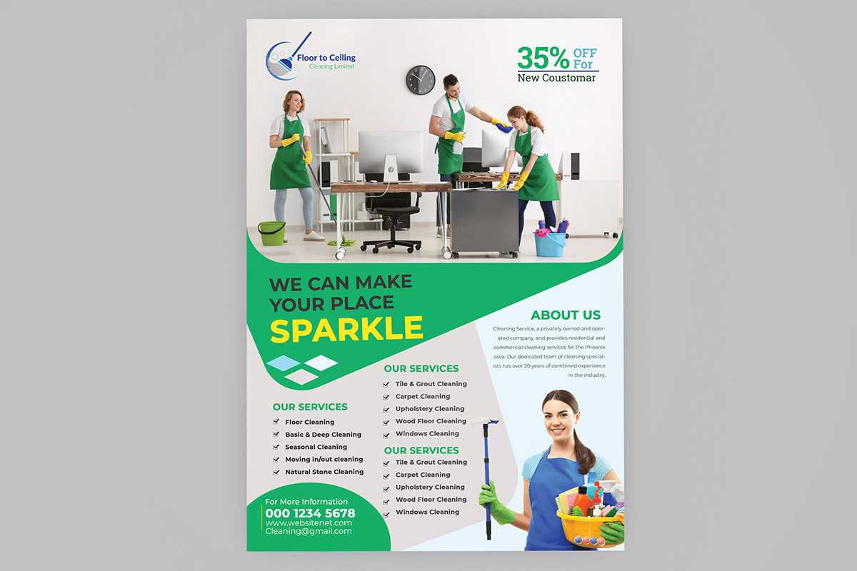 Cleaning Services Flyer Template On Pantone Canvas Gallery With Commercial Cleaning Brochure Templates
