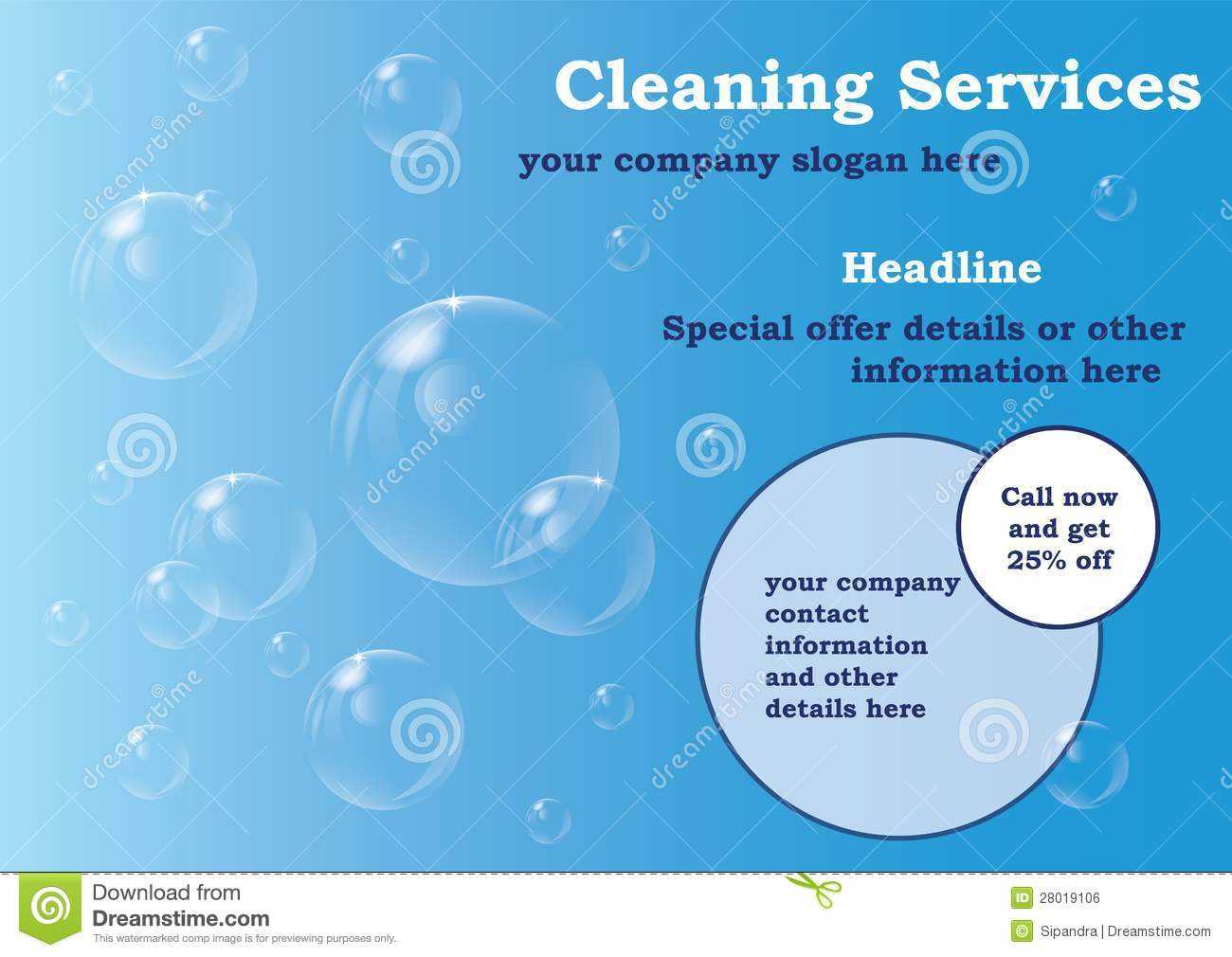 Cleaning Services Flyer Template Stock Illustration With Regard To Cleaning Brochure Templates Free