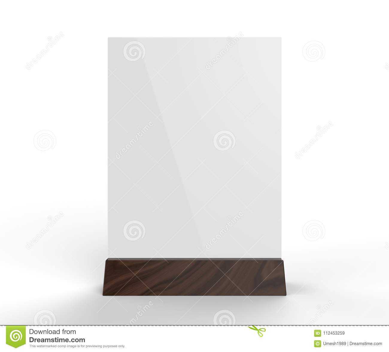 Clear Plastic And Acrylic Table Talkers Promotional Upright Within Card Stand Template