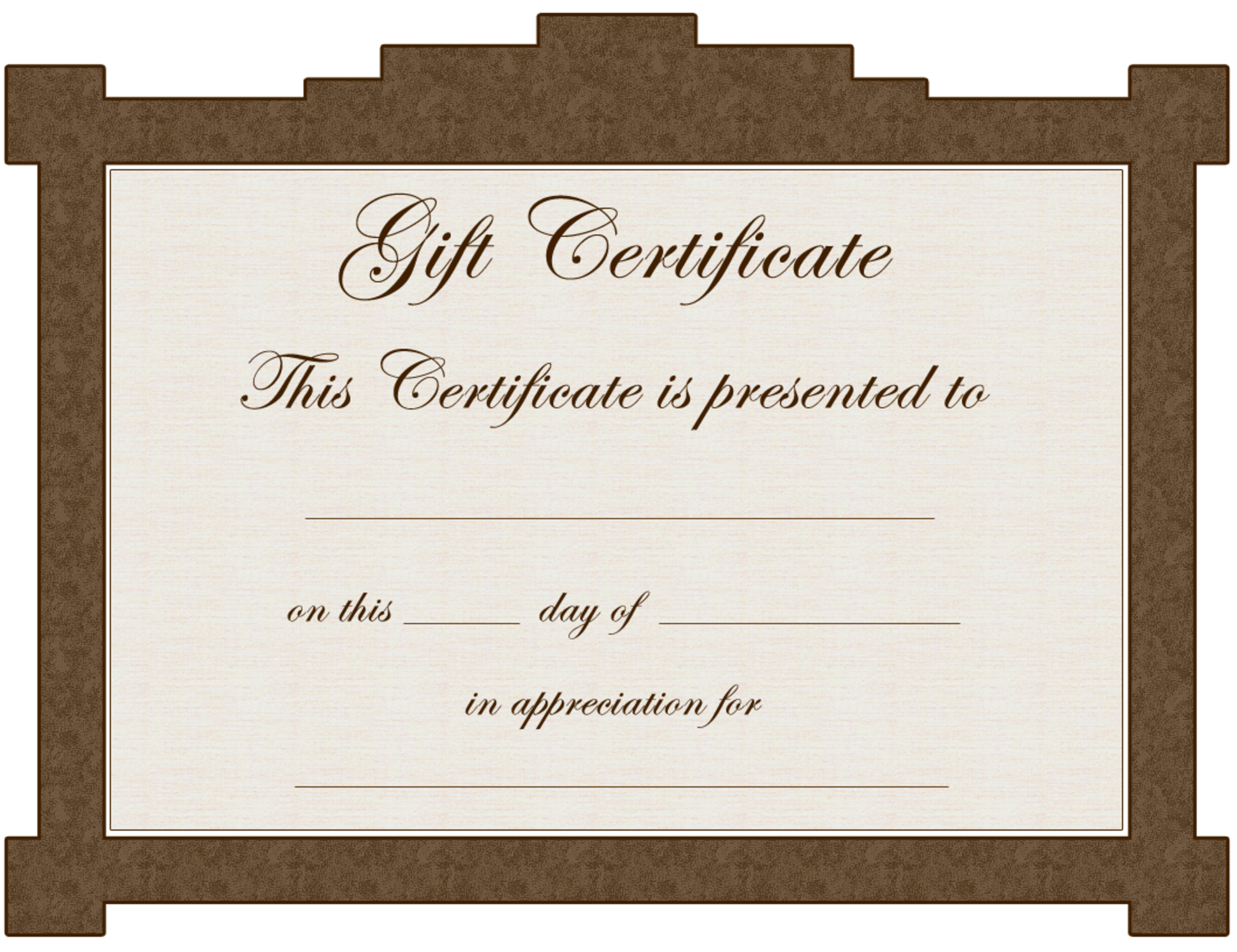 Clipart Gift Certificate Template For Microsoft Gift Certificate Template Free Word