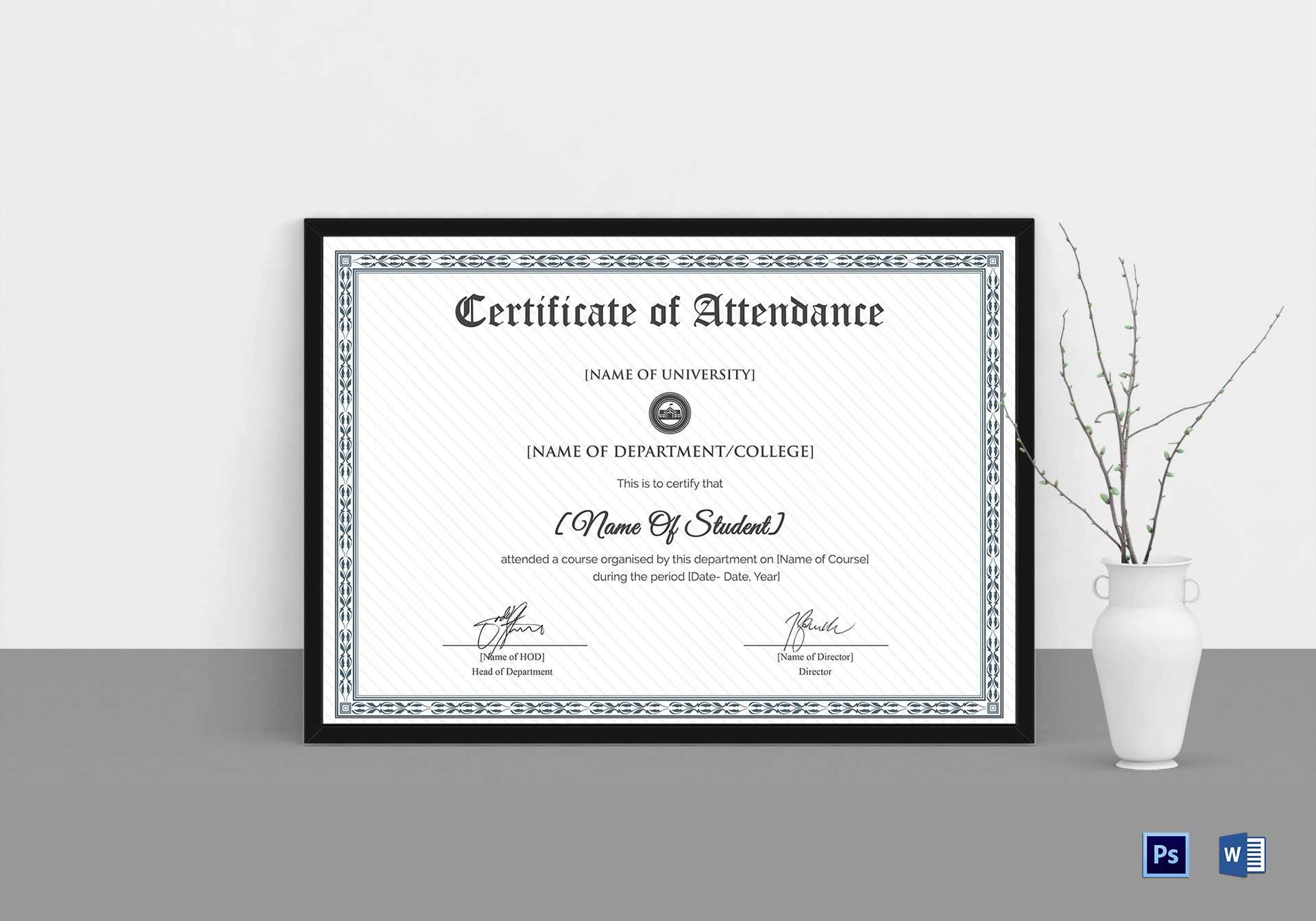 College Students Attendance Certificate Template For Attendance Certificate Template Word