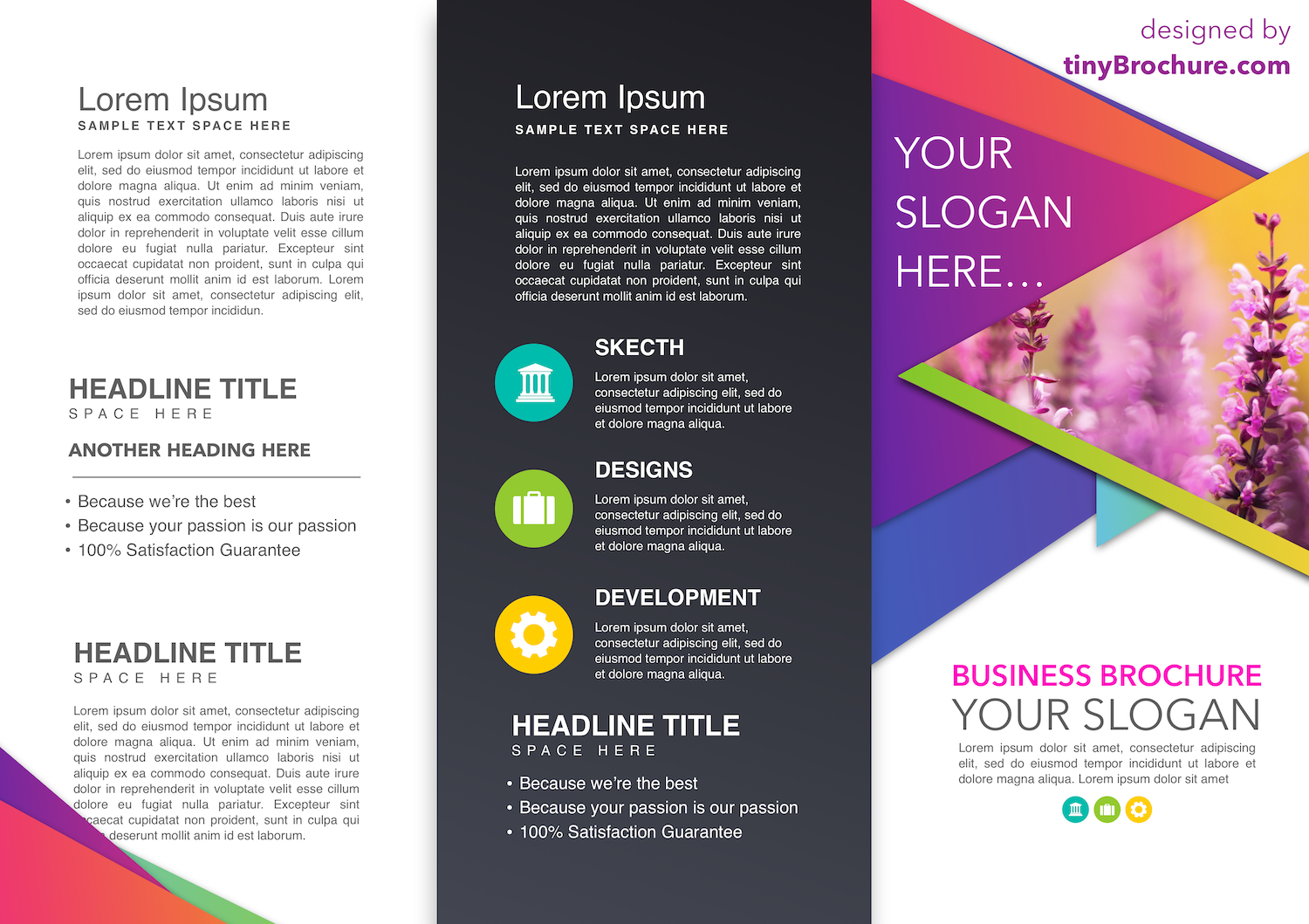 Colorful Throughout Brochure Template For Google Docs