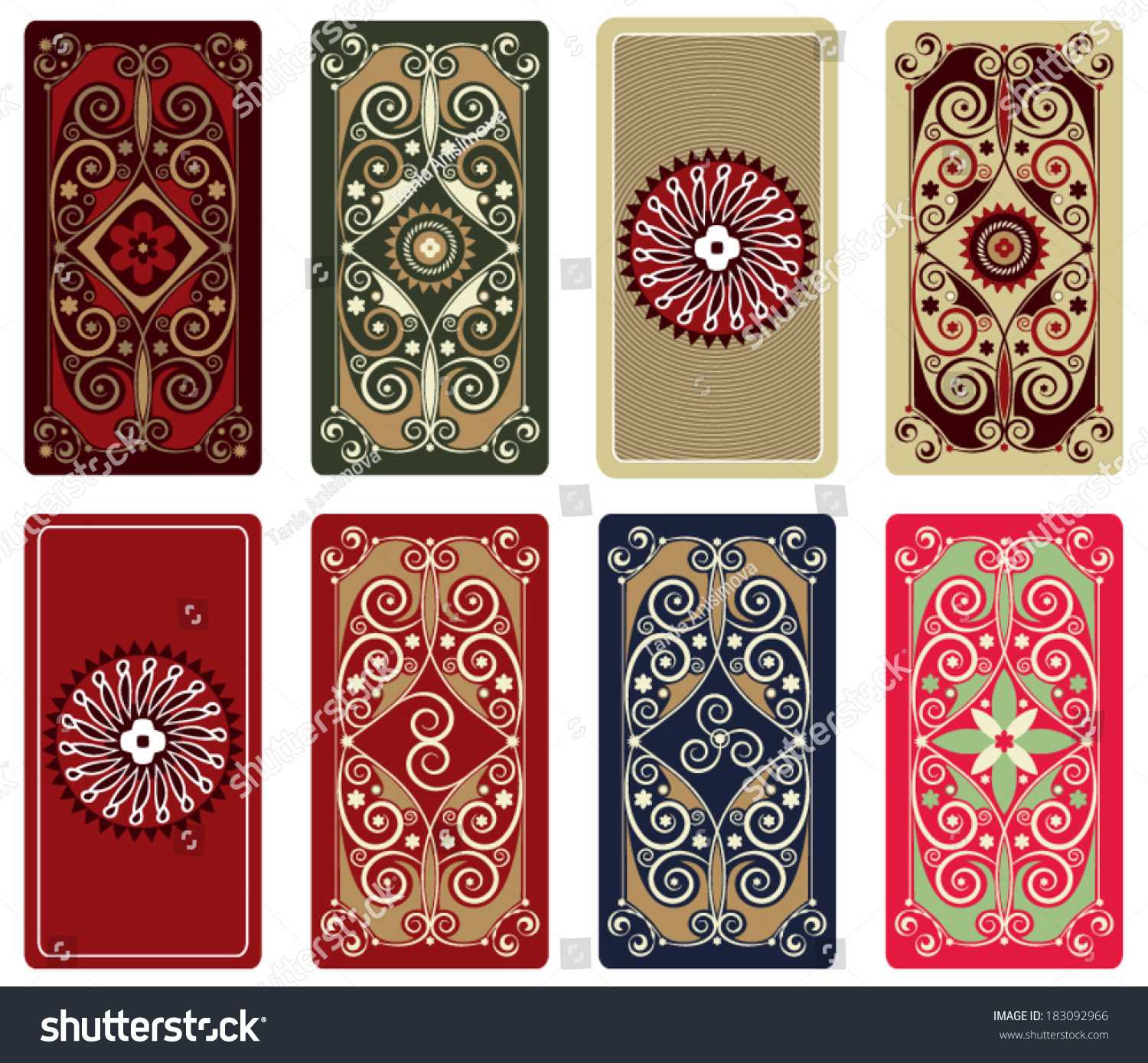 Colorful Vector Design Tarot Playing Cards Stock Vector Pertaining To Playing Card Design Template