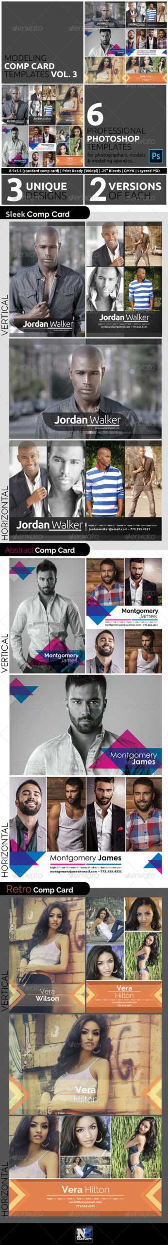 Comp Card Graphics, Designs & Templates From Graphicriver Regarding Free Model Comp Card Template