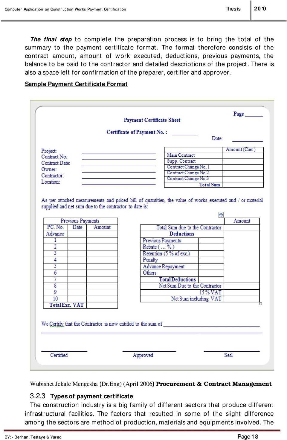Computer Application On Construction Works Payment Inside Construction Payment Certificate Template