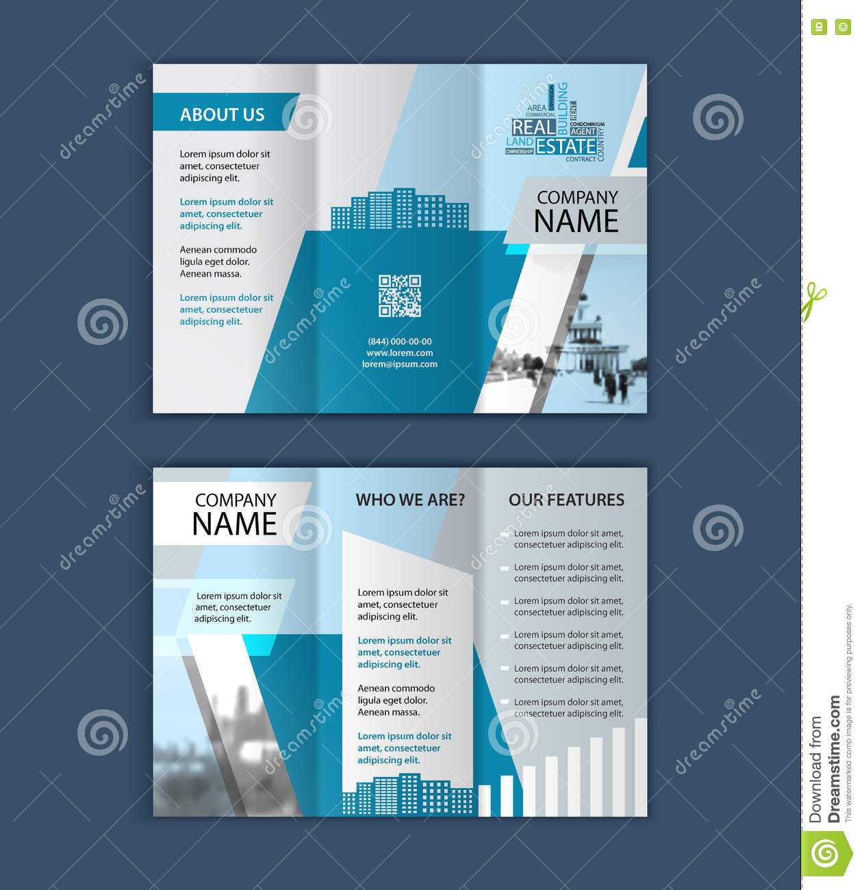 Concept Of Architecture Design With Photo Frame. Trifold For Architecture Brochure Templates Free Download