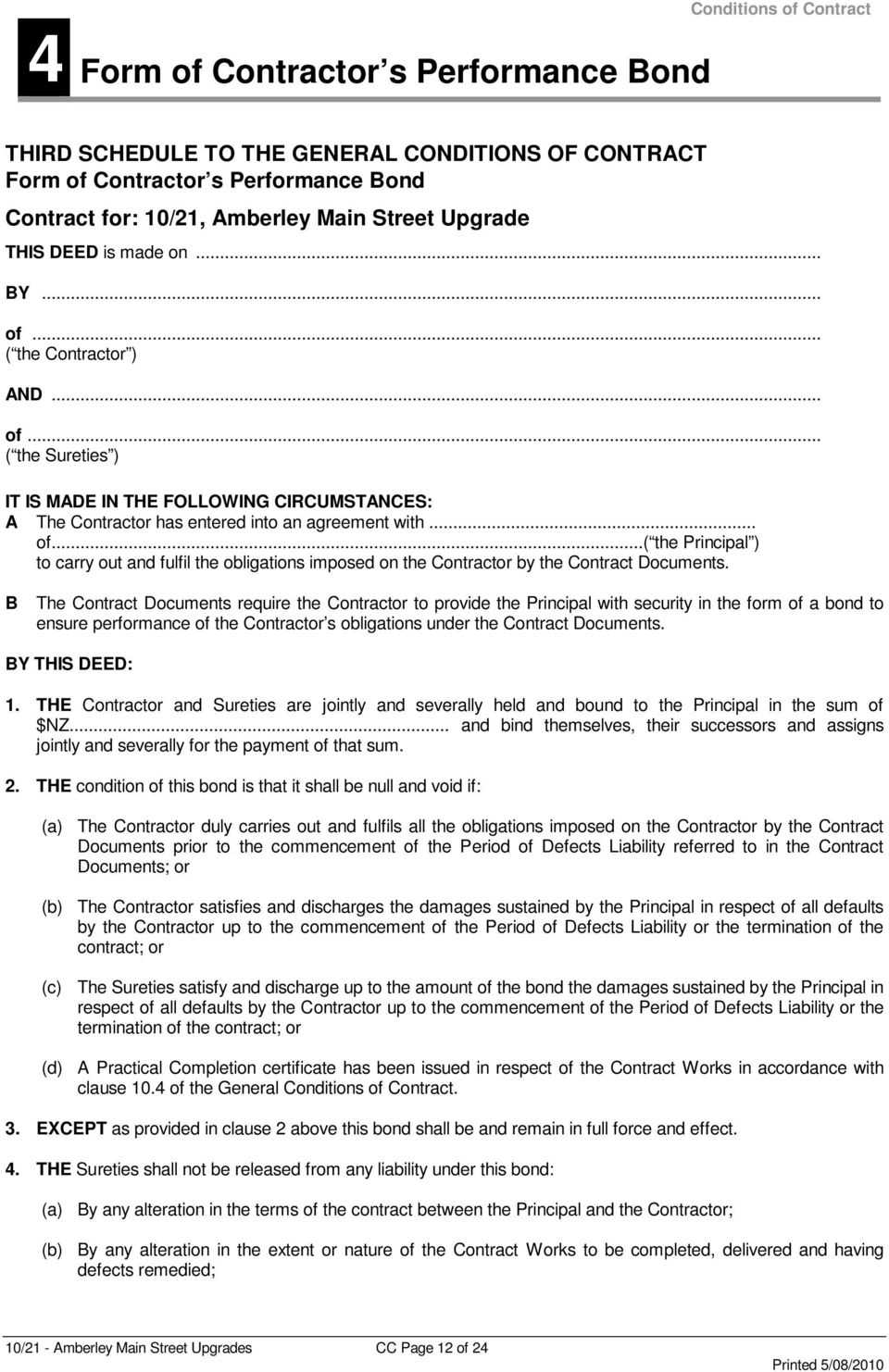 Conditions Of Contract – Pdf Free Download In Practical Completion Certificate Template Jct