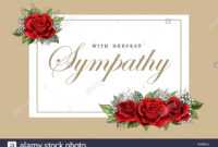 Condolences Sympathy Card Floral Red Roses Bouquet And inside Sympathy Card Template