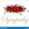 Condolences Sympathy Card Floral Red Roses Bouquet And Regarding Sympathy Card Template