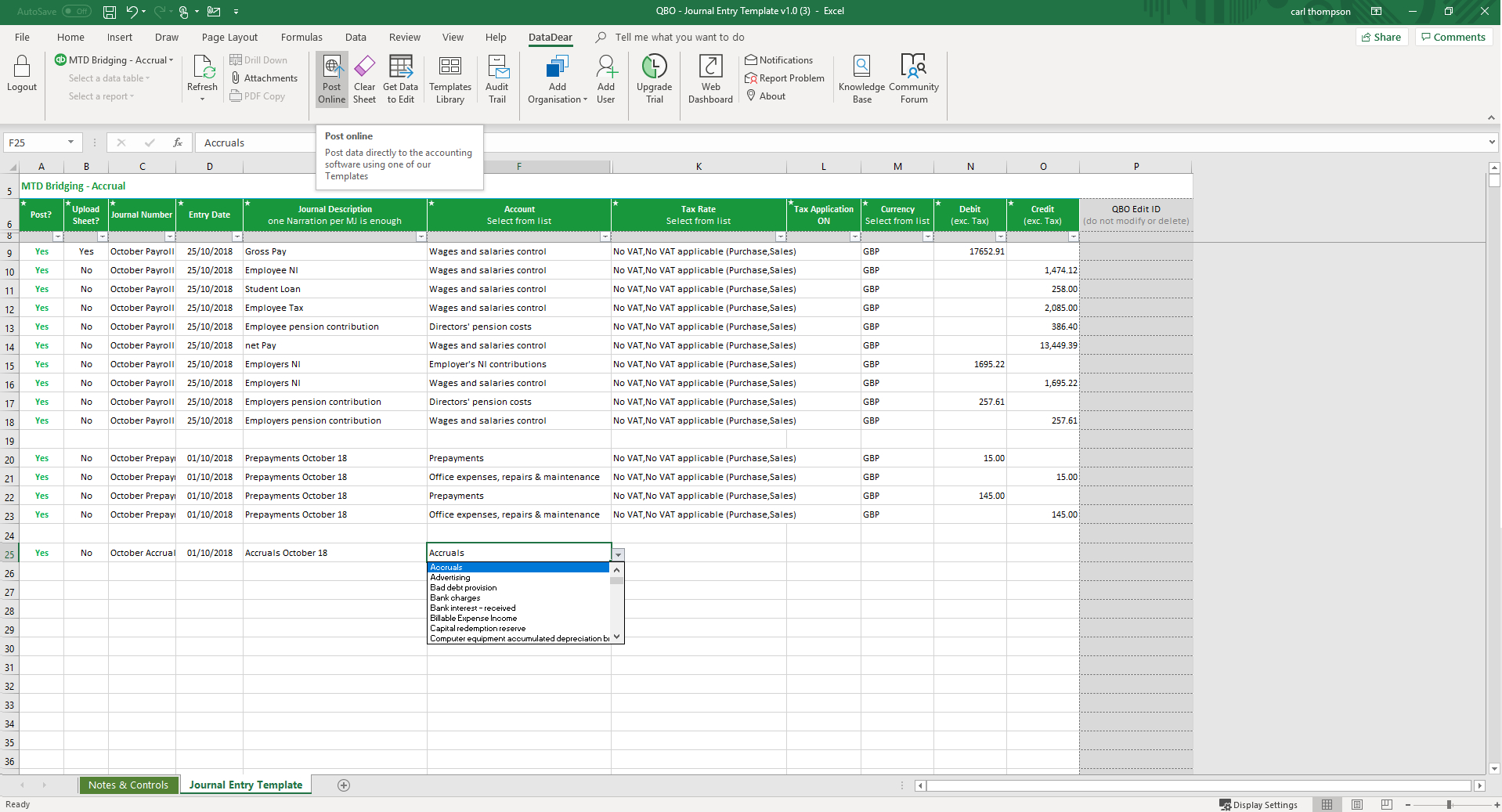 Connect Datadear Excel Add In For Reporting & Data Sync With With Regard To Boyfriend Report Card Template