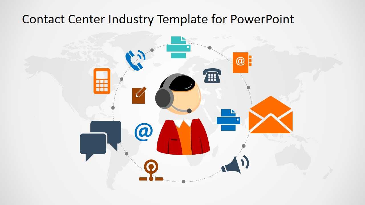Contact Center Industry Powerpoint Template Inside Powerpoint Templates For Communication Presentation
