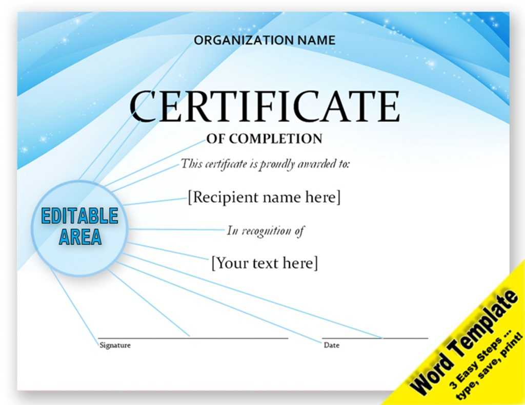 Contemporary Certificate Of Completion Template Digital Download With Regard To Certification Of Completion Template
