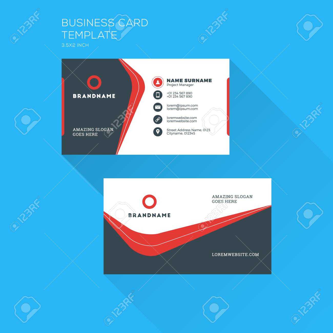 Corporate Business Card Print Template. Personal Visiting Card.. With Regard To Designer Visiting Cards Templates