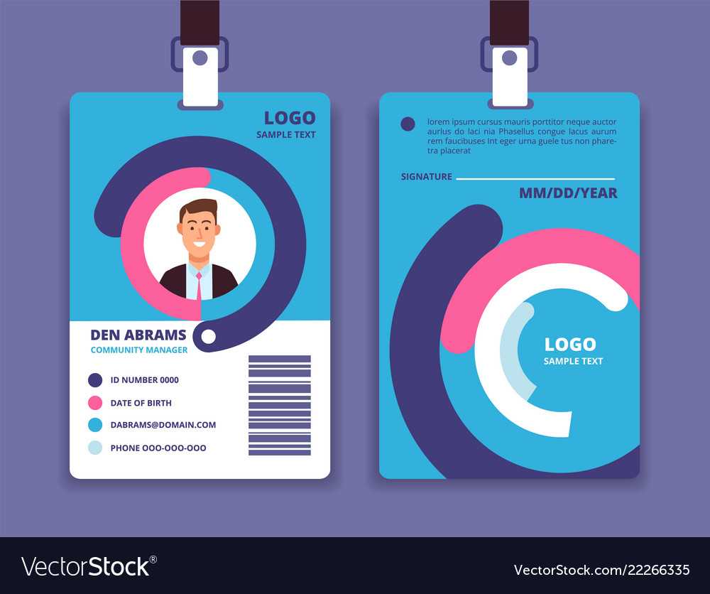 Corporate Id Card Professional Employee Identity Throughout Portrait Id Card Template